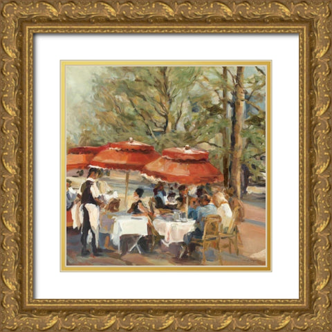Lunch on the Champs Elysees Gold Ornate Wood Framed Art Print with Double Matting by Hageman, Marilyn