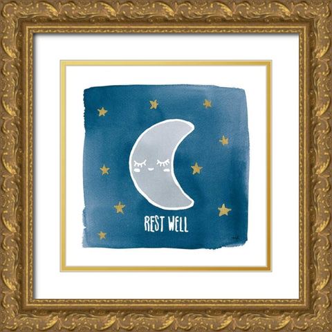 Night Sky Rest Well Gold Ornate Wood Framed Art Print with Double Matting by Hershey, Moira