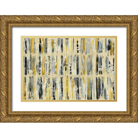 Foliage Tapestry Gold Ornate Wood Framed Art Print with Double Matting by Vassileva, Silvia