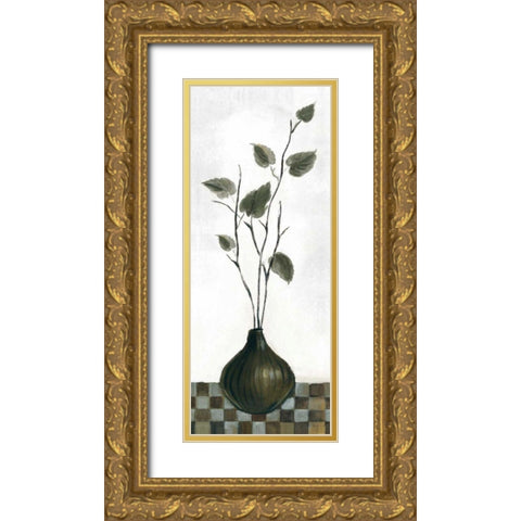 Zen Panel IV on White Gold Ornate Wood Framed Art Print with Double Matting by Vassileva, Silvia