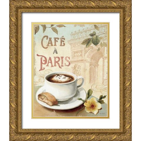Cafe in Europe I Gold Ornate Wood Framed Art Print with Double Matting by Audit, Lisa