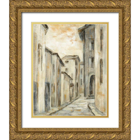 European Village II v2 Crop Gold Ornate Wood Framed Art Print with Double Matting by Vassileva, Silvia