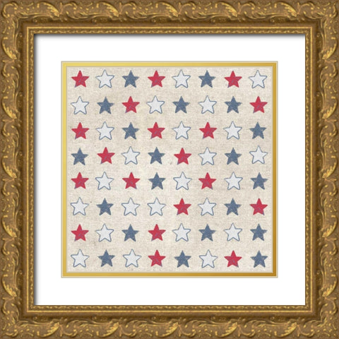 Patriotic Dark Pattern IIA Gold Ornate Wood Framed Art Print with Double Matting by Grove, Beth