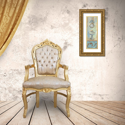 French Bathroom in Blue II Gold Ornate Wood Framed Art Print with Double Matting by Vassileva, Silvia