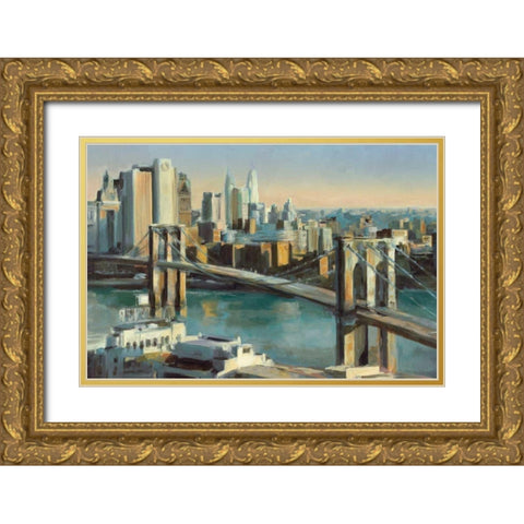 Into Manhattan 36c24 Gold Ornate Wood Framed Art Print with Double Matting by Hageman, Marilyn