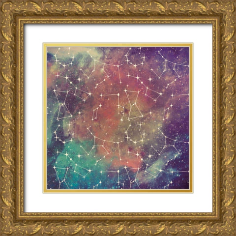 Universe Galaxy Pattern III Gold Ornate Wood Framed Art Print with Double Matting by Urban, Mary