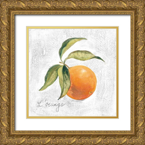L Orange on White Gold Ornate Wood Framed Art Print with Double Matting by Vassileva, Silvia