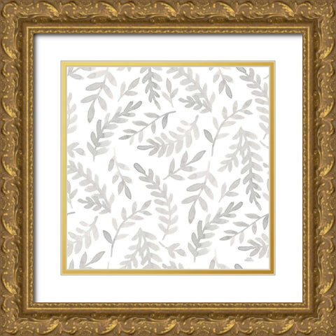 Spring Blooms Pattern IXA Gold Ornate Wood Framed Art Print with Double Matting by Marshall, Laura