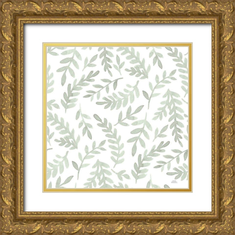 Spring Blooms Pattern IXD Gold Ornate Wood Framed Art Print with Double Matting by Marshall, Laura