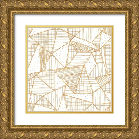 Spring Blooms Pattern XA Gold Ornate Wood Framed Art Print with Double Matting by Marshall, Laura