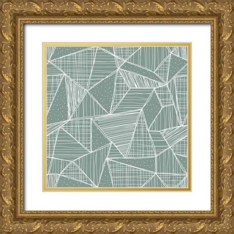 Spring Blooms Pattern XC Gold Ornate Wood Framed Art Print with Double Matting by Marshall, Laura