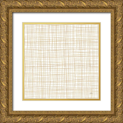 Spring Blooms Pattern XIA Gold Ornate Wood Framed Art Print with Double Matting by Marshall, Laura