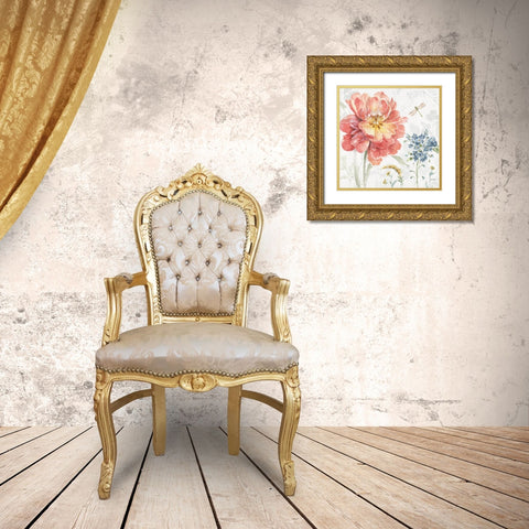 Spring Meadow III Gold Ornate Wood Framed Art Print with Double Matting by Audit, Lisa