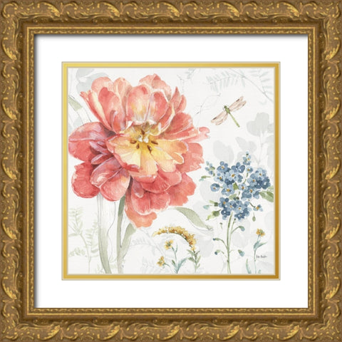 Spring Meadow III Gold Ornate Wood Framed Art Print with Double Matting by Audit, Lisa