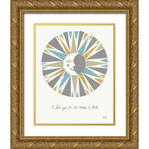 Moonshine Gray Gold Ornate Wood Framed Art Print with Double Matting by Mullan, Michael
