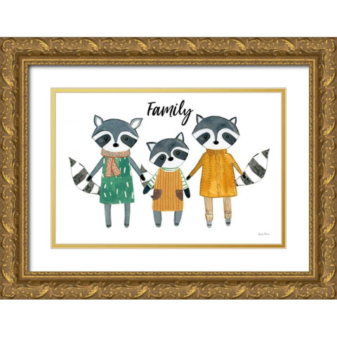 Neighborhood Pals X Family Gold Ornate Wood Framed Art Print with Double Matting by Zaman, Farida
