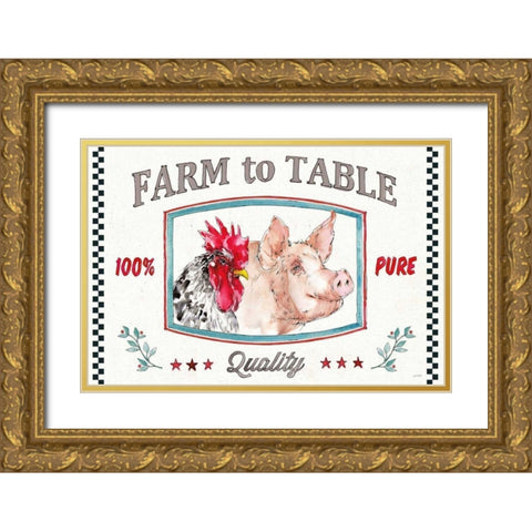 Farm Signs I Gold Ornate Wood Framed Art Print with Double Matting by Tavoletti, Anne