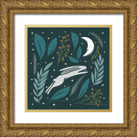 Sweet Dreams Bunny V Gold Ornate Wood Framed Art Print with Double Matting by Thorns, Becky