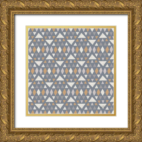 Gone Glamping Pattern VIIIC Gold Ornate Wood Framed Art Print with Double Matting by Marshall, Laura