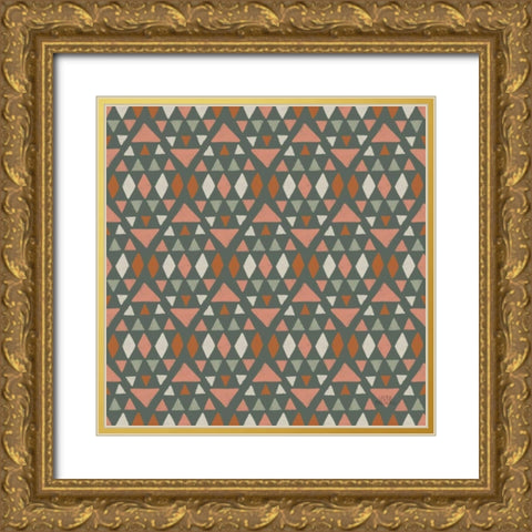 Gone Glamping Pattern VIIID Gold Ornate Wood Framed Art Print with Double Matting by Marshall, Laura