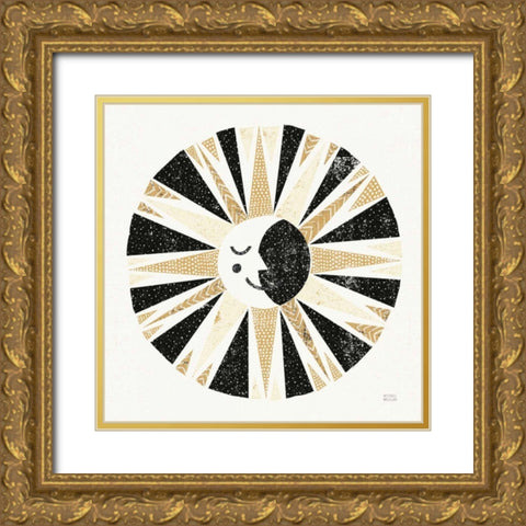 Moonshine Black Gold Sq Gold Ornate Wood Framed Art Print with Double Matting by Mullan, Michael