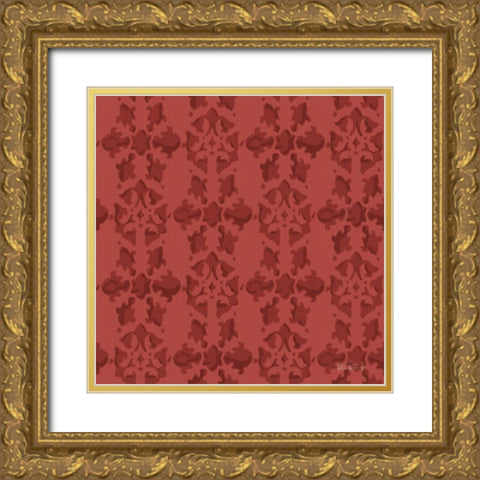 Vintage Petals Pattern VE Gold Ornate Wood Framed Art Print with Double Matting by Pertiet, Katie