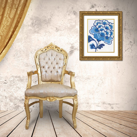 Flora Chinoiserie V Gold Ornate Wood Framed Art Print with Double Matting by Adams, Emily
