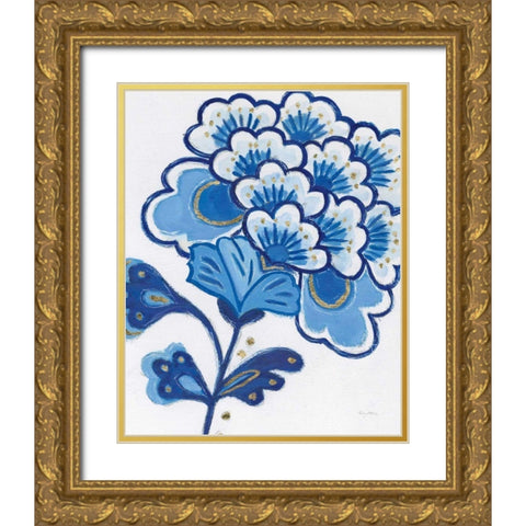 Flora Chinoiserie V Gold Ornate Wood Framed Art Print with Double Matting by Adams, Emily