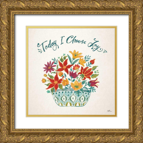 Happy Thoughts III Gold Ornate Wood Framed Art Print with Double Matting by Penner, Janelle