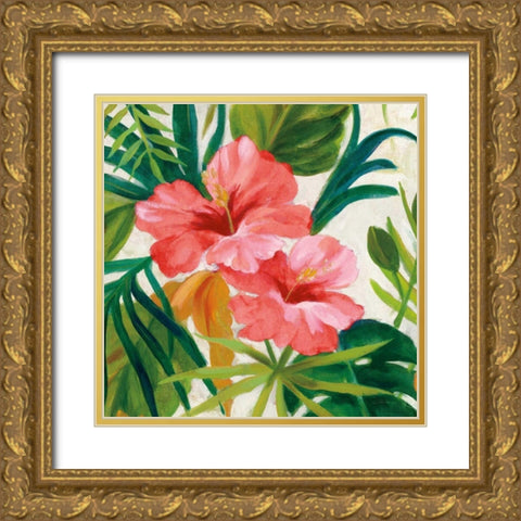 Tropical Jewels II v2 Pink Crop Gold Ornate Wood Framed Art Print with Double Matting by Vassileva, Silvia