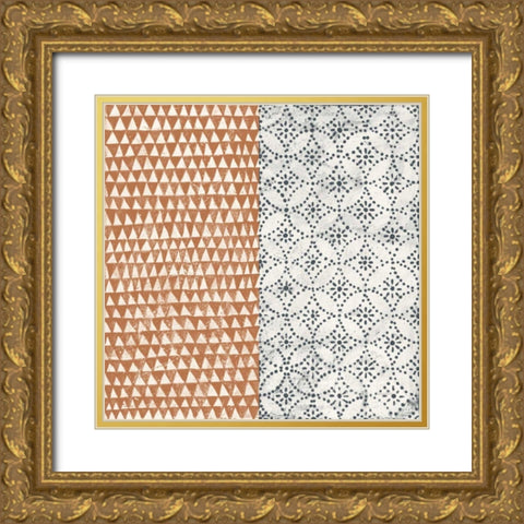 Maki Tile IV Gold Ornate Wood Framed Art Print with Double Matting by Lovell, Kathrine