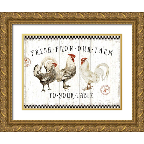 Free Range Fresh I v2 Gold Ornate Wood Framed Art Print with Double Matting by Pertiet, Katie