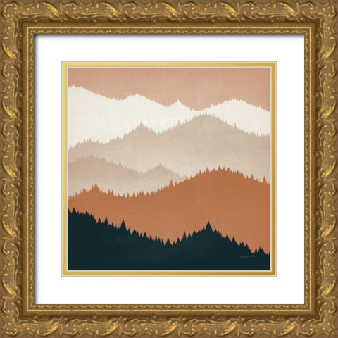 Mountain View Terra Cotta Gold Ornate Wood Framed Art Print with Double Matting by Fowler, Ryan