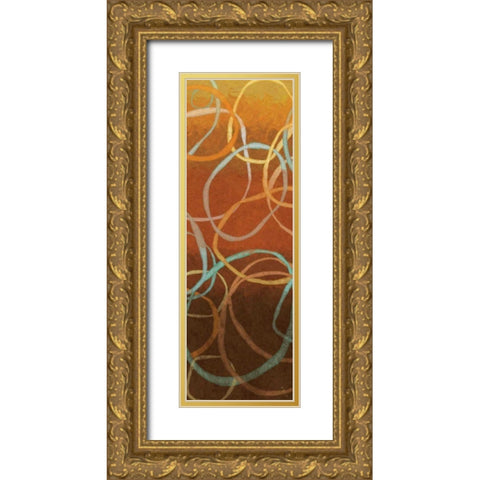 Square Dancing Circles I Gold Ornate Wood Framed Art Print with Double Matting by Adams, Sarah