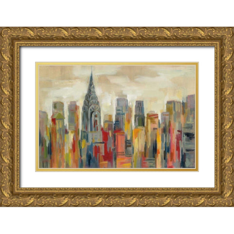 Manhattan - The Chrysler Building Gold Ornate Wood Framed Art Print with Double Matting by Vassileva, Silvia