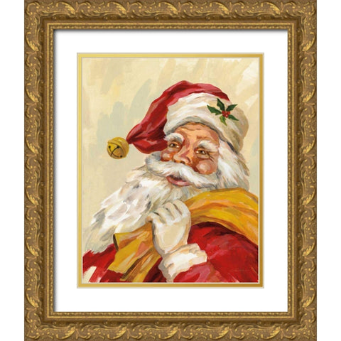 Santa Gold Ornate Wood Framed Art Print with Double Matting by Vassileva, Silvia