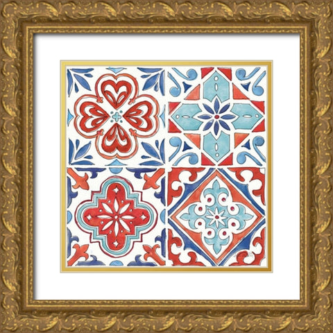 Americana Mood Pattern VII Gold Ornate Wood Framed Art Print with Double Matting by Tavoletti, Anne