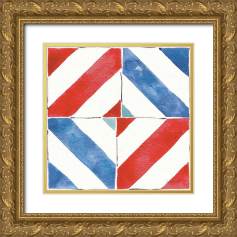 Americana Mood Pattern VIII Gold Ornate Wood Framed Art Print with Double Matting by Tavoletti, Anne