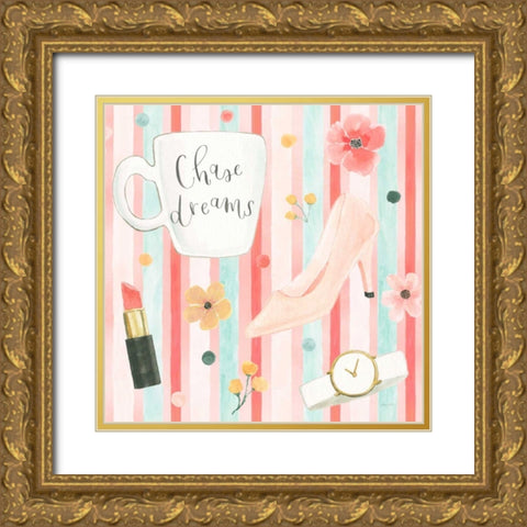Chase Dreams Pattern V Gold Ornate Wood Framed Art Print with Double Matting by Jackson, Jenaya