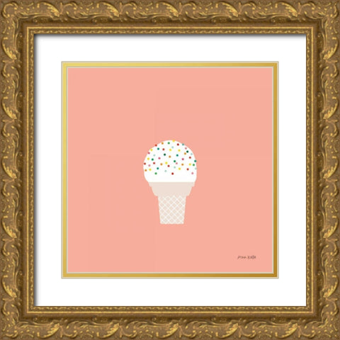 Ice Cream Cone I Gold Ornate Wood Framed Art Print with Double Matting by Kelle, Ann