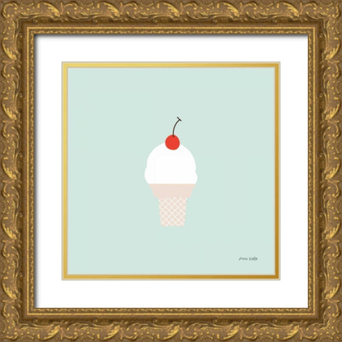 Ice Cream Cone II Gold Ornate Wood Framed Art Print with Double Matting by Kelle, Ann