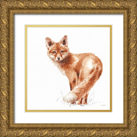 Forest Friends XI Red Gold Ornate Wood Framed Art Print with Double Matting by Audit, Lisa