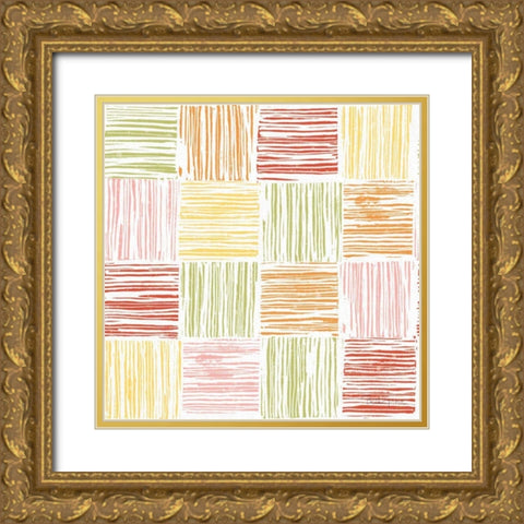 Farmhouse Floral Pattern VIIA Gold Ornate Wood Framed Art Print with Double Matting by Grove, Beth