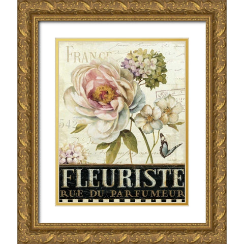 Marche de Fleurs III Gold Ornate Wood Framed Art Print with Double Matting by Audit, Lisa