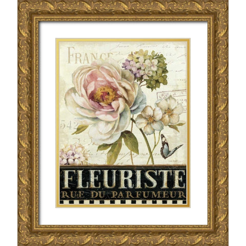 Marche de Fleurs III Gold Ornate Wood Framed Art Print with Double Matting by Audit, Lisa