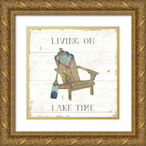 Lake Sketches IV Color Gold Ornate Wood Framed Art Print with Double Matting by Brissonnet, Daphne