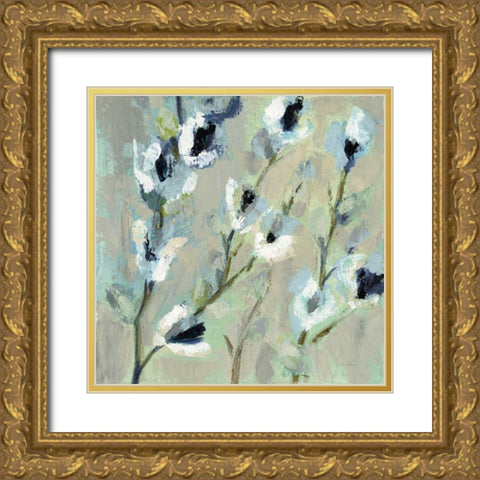 Whimsical Branch I Cool Gold Ornate Wood Framed Art Print with Double Matting by Vassileva, Silvia