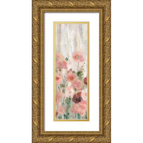 Sprinkled Flowers II BG Panel Gold Ornate Wood Framed Art Print with Double Matting by Vassileva, Silvia
