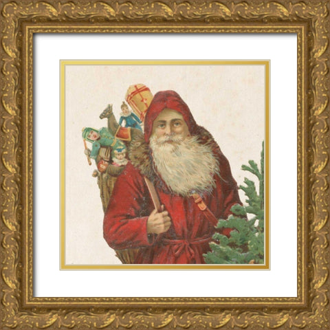 Victorian Santa I Gold Ornate Wood Framed Art Print with Double Matting by Wild Apple Portfolio