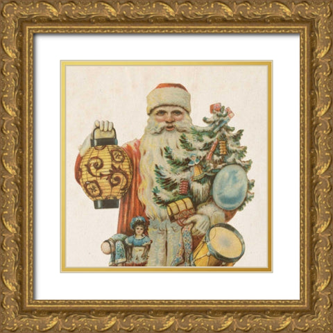 Victorian Santa II Gold Ornate Wood Framed Art Print with Double Matting by Wild Apple Portfolio